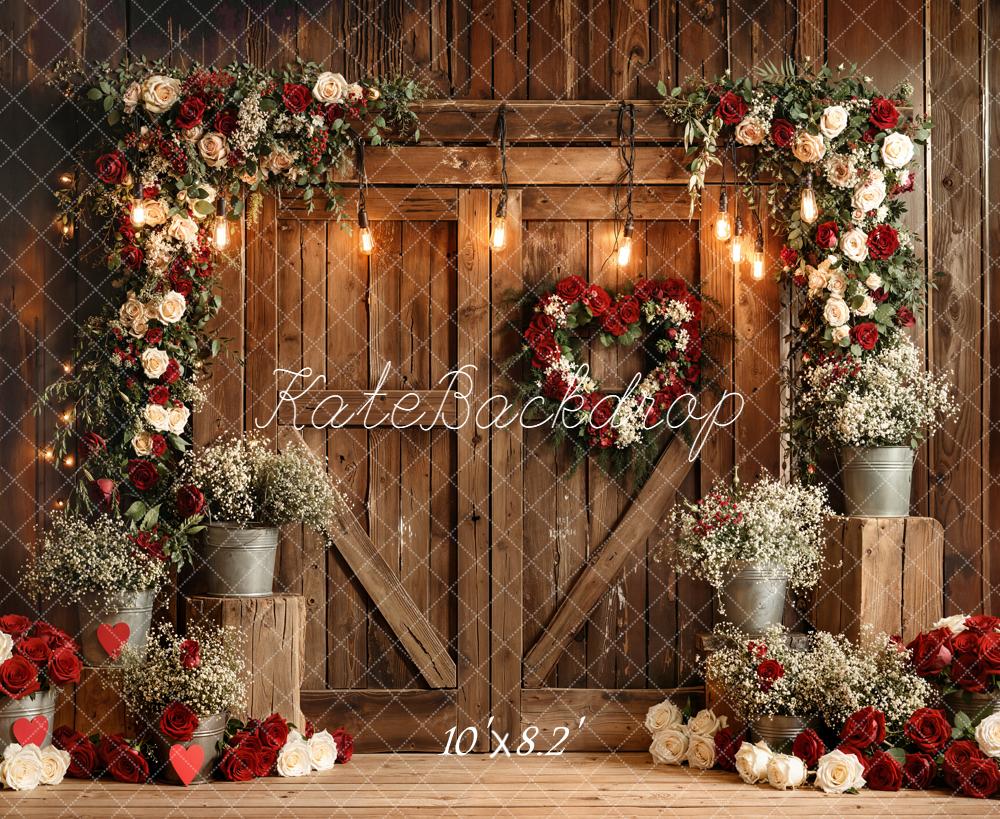 Kate Spring Wedding Floral Arch Wood Barn Backdrop Designed by Emetselch - Image 6