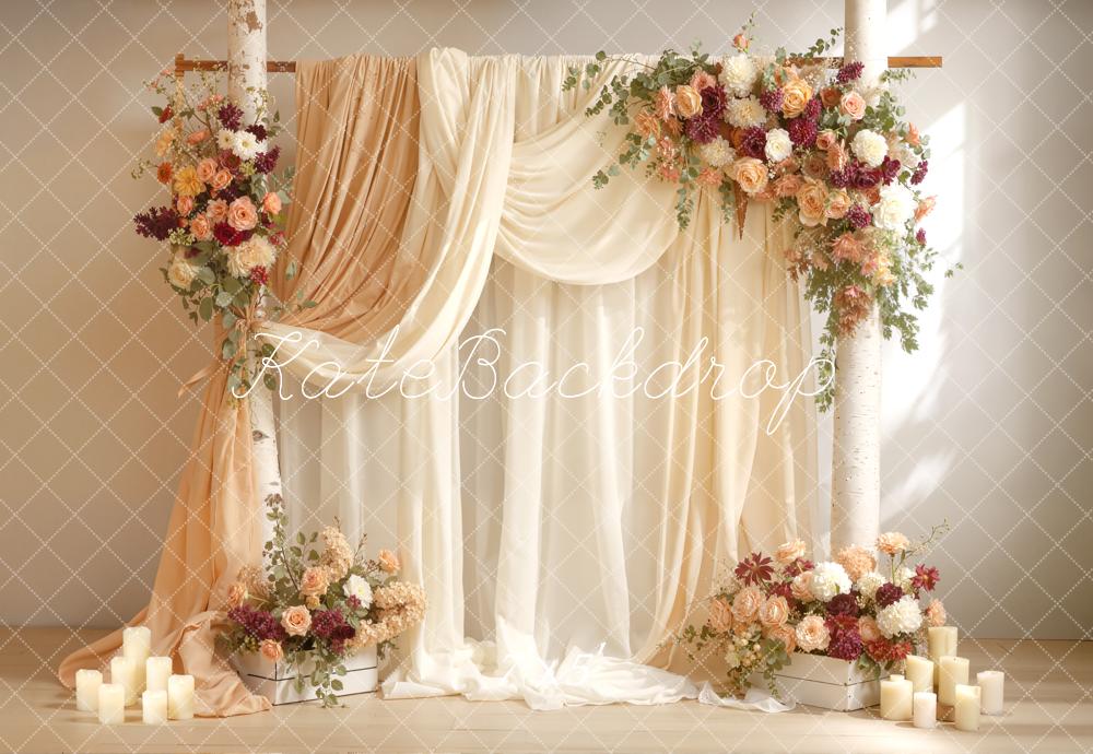 Kate Wedding Floral Candles Backdrop Designed by Emetselch