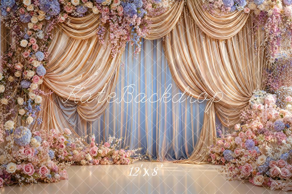 Kate Wedding Garland Gold Curtain Fleece Backdrop Designed by Emstselch - Image 4