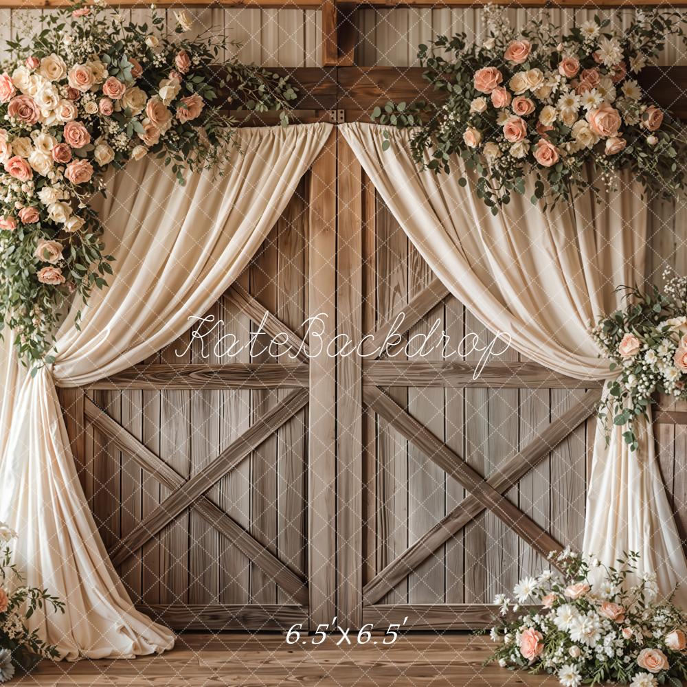 Kate Wedding Garland Wood Barn Door Backdrop Designed by Emetselch - Image 2