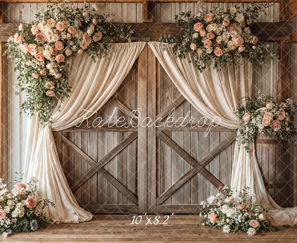 Kate Wedding Garland Wood Barn Door Backdrop Designed by Emetselch - Image 6