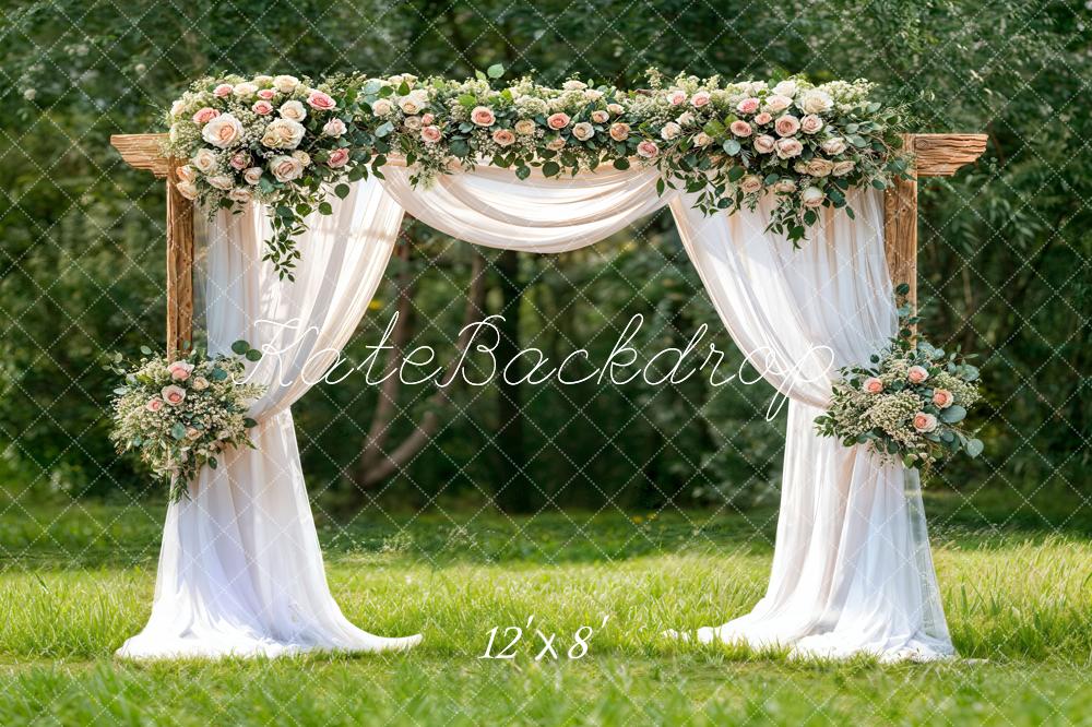 Kate Wedding Floral Drapes Fleece Backdrop Designed by Chain Photography - Image 4