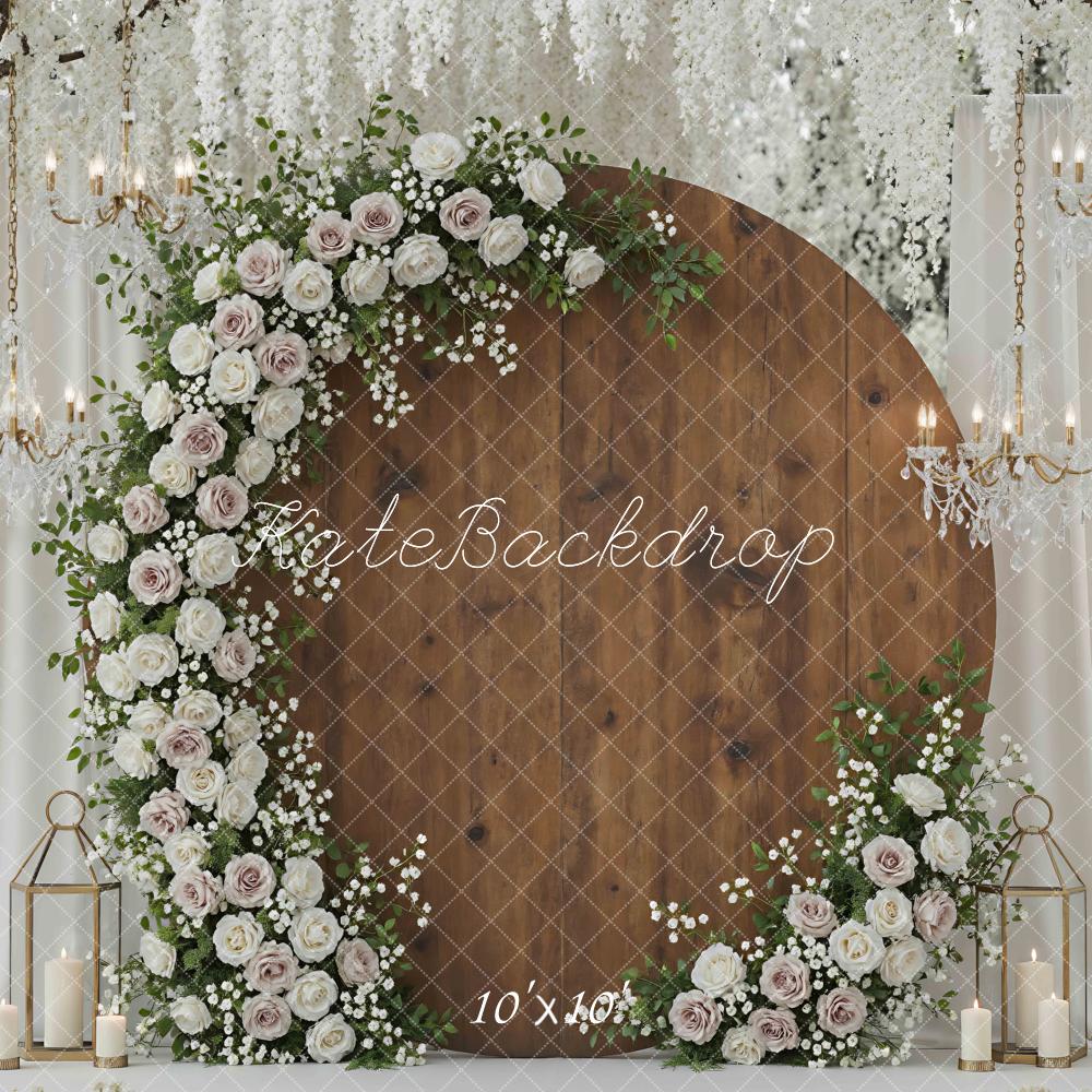 Kate Wedding Garland Chandeliers Wood Backdrop Designed by Mini MakeBelieve - Image 7