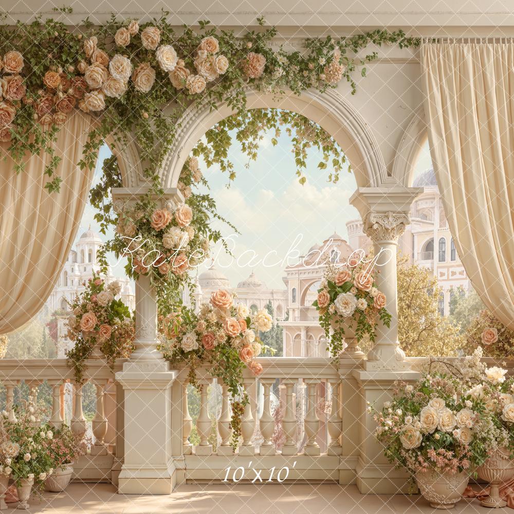 Kate Wedding Rose Arch Balcony Drapes Backdrop Designed by Emetselch - Image 7