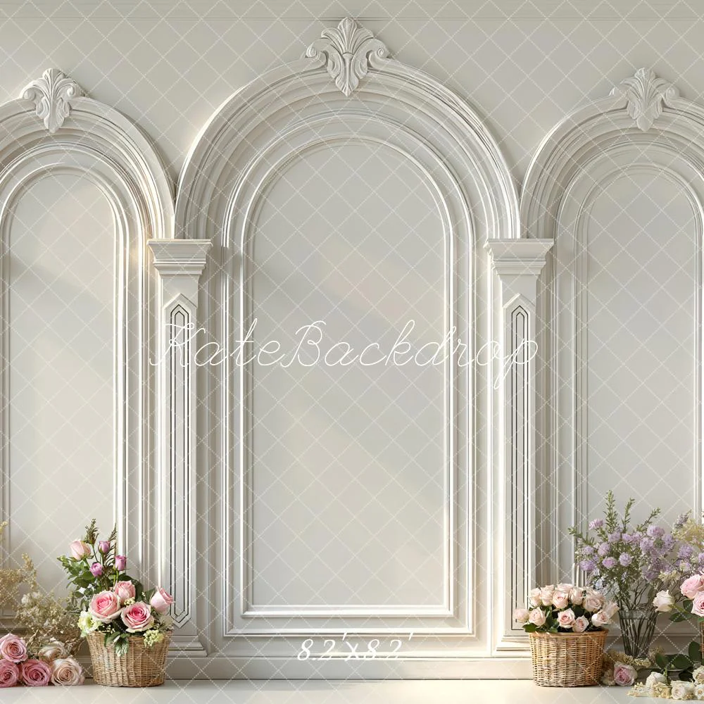 Kate Wedding White Arch Floral Backdrop Designed by Mini MakeBelieve - Image 5