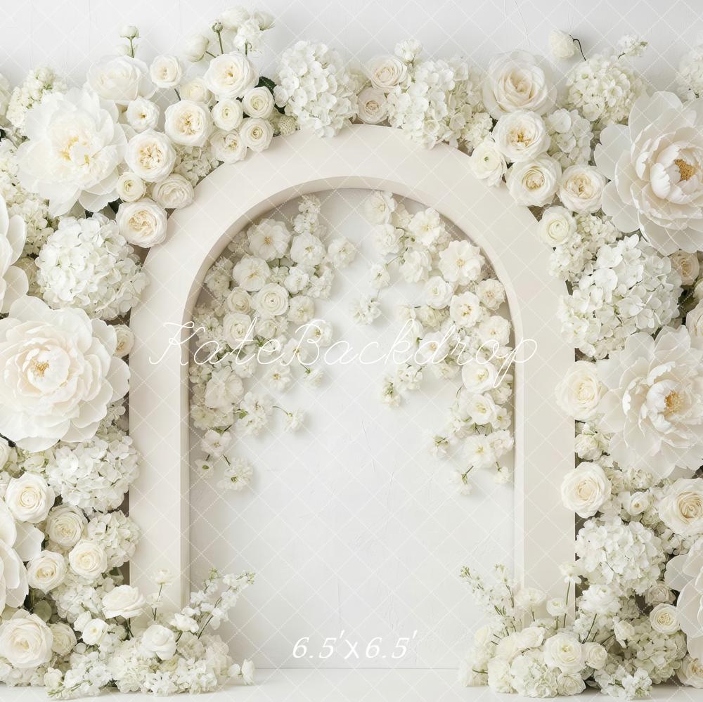 Kate Wedding White Arch Floral Wall Backdrop Designed by Patty Robert - Image 2
