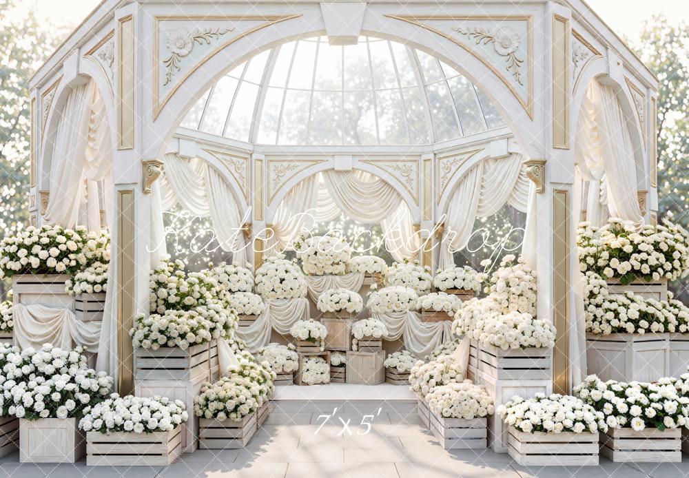 Kate Wedding White Roses Pavilion Drapes Backdrop Designed by Mini MakeBelieve