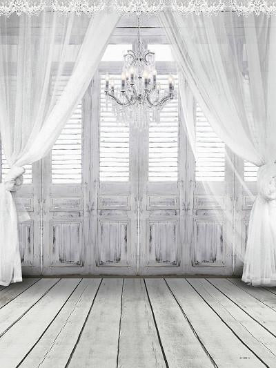Kate White Curtain Backdrop Wood Wall Baby Photography Background