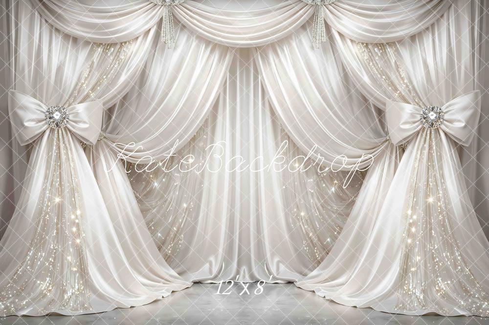 Kate White Drapes Bows Sparkle Backdrop Designed by Mini MakeBelieve - Image 8