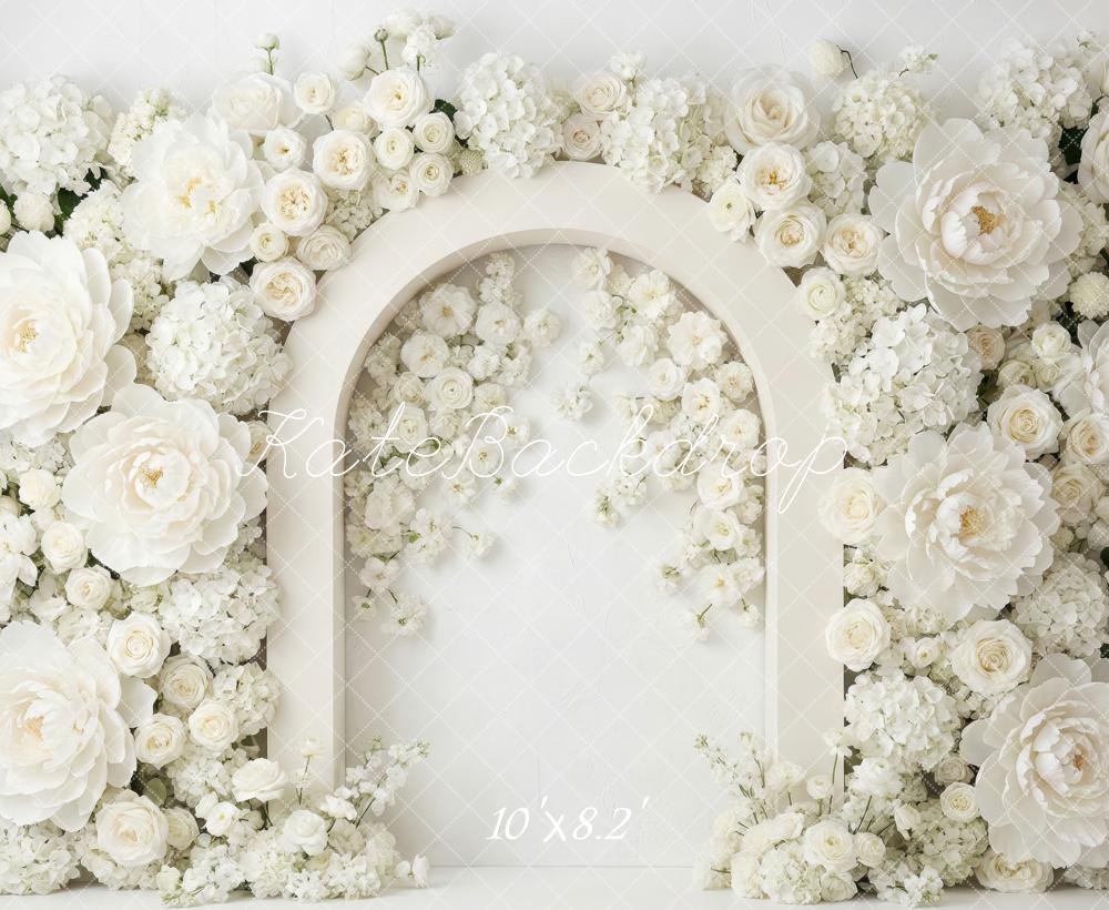 Kate White Floral Arch Fleece Backdrop Designed by Patty Robert - Image 3