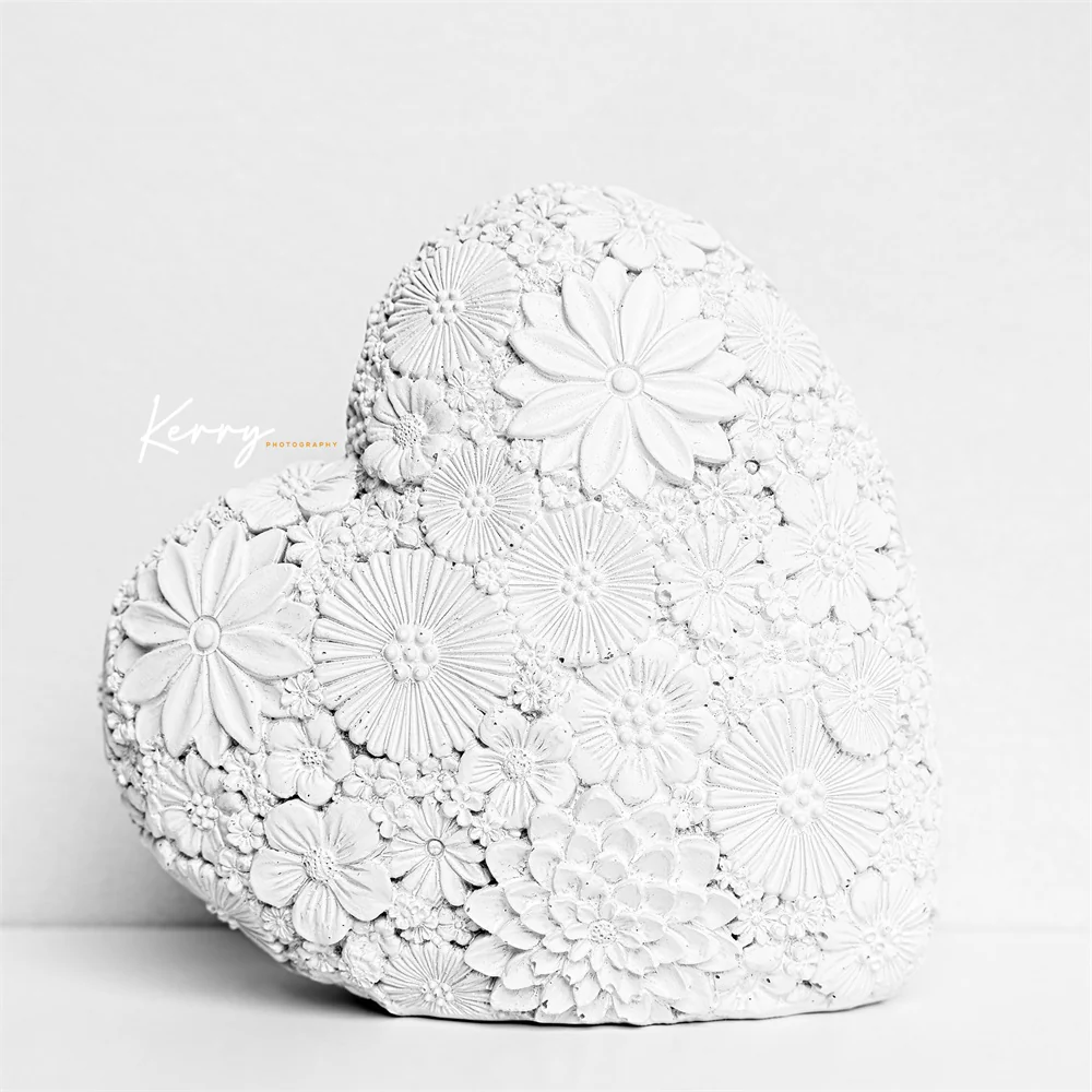Kate White Floral Heart Mother's Day/Valentines Backdrop Designed by Kerry Anderson - Image 2