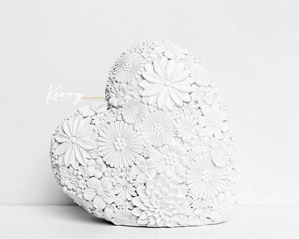 Kate White Floral Heart Mother's Day/Valentines Backdrop Designed by Kerry Anderson - Image 3
