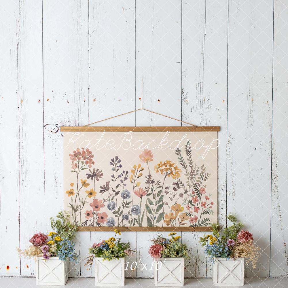 Kate White Wood Floral Boxes Art Backdrop Designed by Mandy Ringe Photography - Image 7