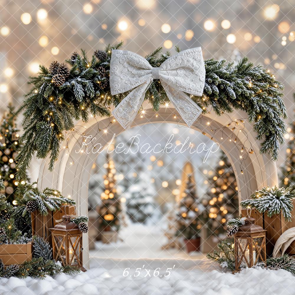 Kate Winter Christmas Arch Snowy Backdrop Designed by Emetselch - Image 2
