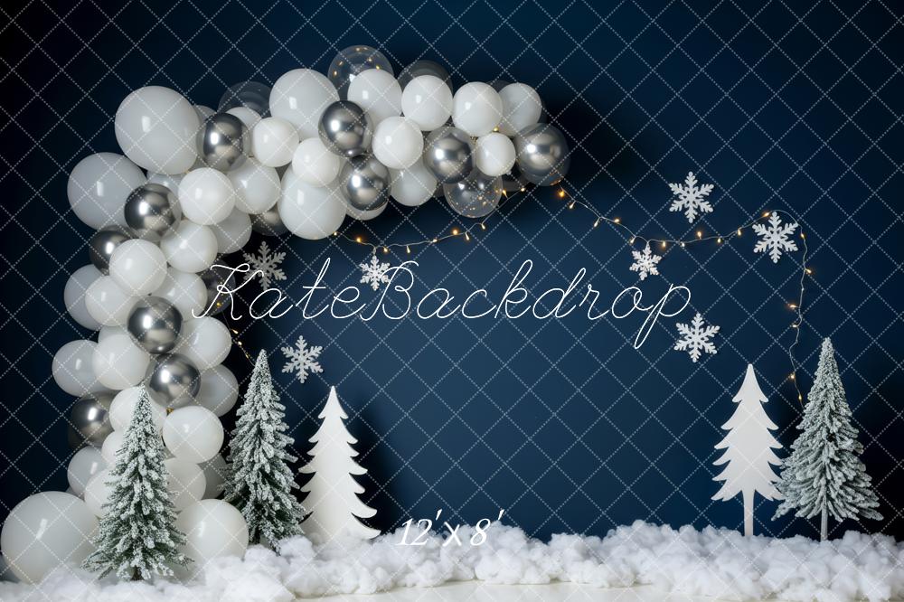 Kate Winter Balloons Snowflake Trees Backdrop Designed by Patty Robert - Image 8