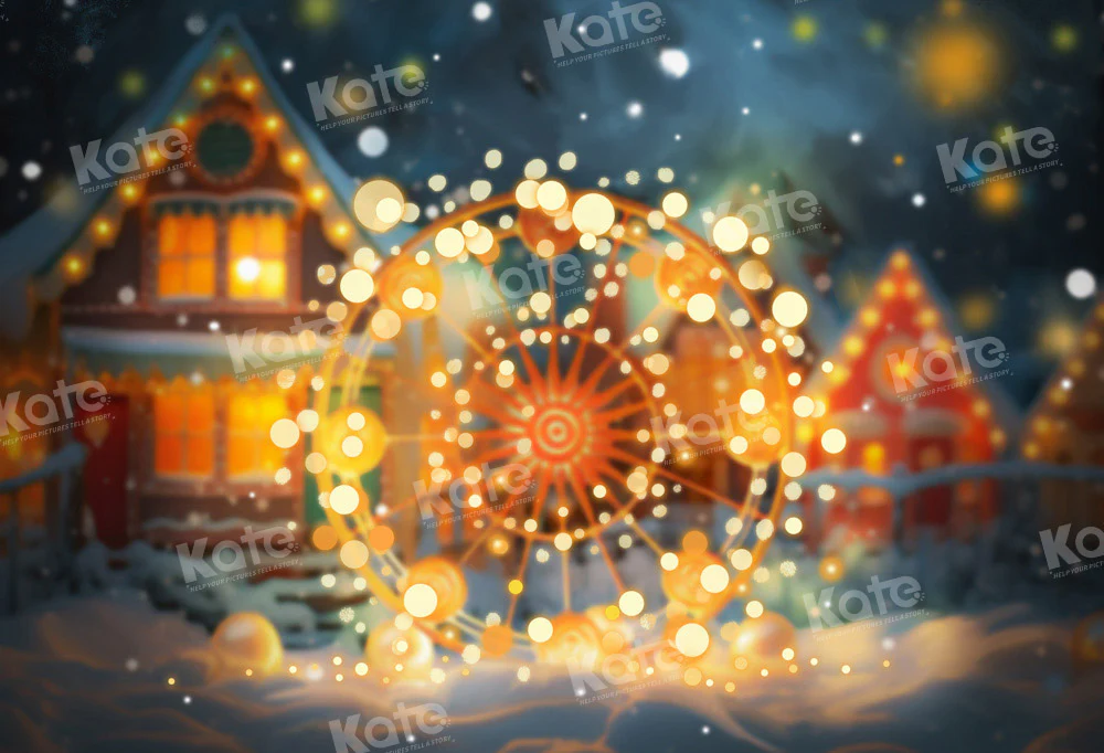 Kate Winter Christmas Bokeh Backdrop Designed by Emetselch