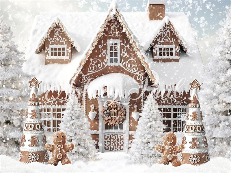 Kate Winter Christmas Gingerbread House Backdrop Designed by Ashley Paul - Image 4