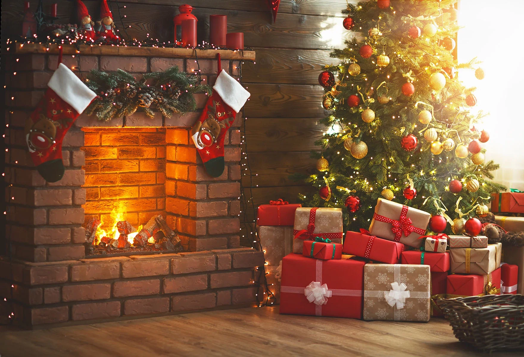 Kate Winter Christmas trees Fireplace Christmas Gifts for Pictures