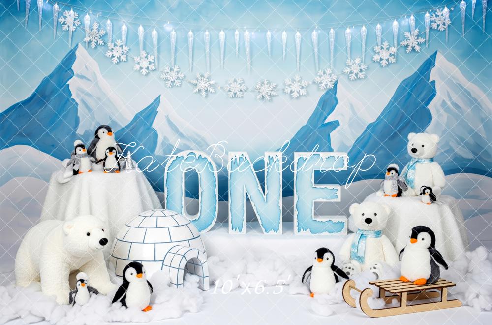 Kate Winter Penguins Polar Bears Igloo Backdrop Designed by Patty Robert - Image 4