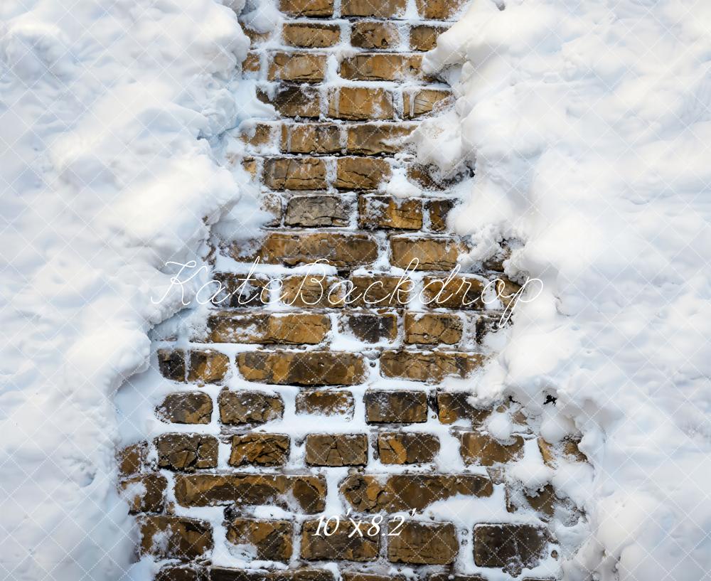 Kate Winter Snow Brick Road Floor Backdrop Designed by Kate Image - Image 5