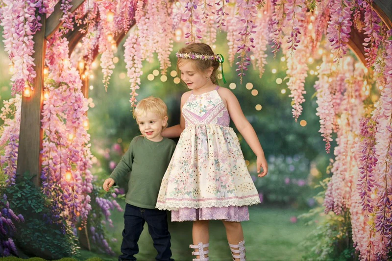 Kate Wisteria Floral Arch Garden Lights Backdrop Designed by Kate Image