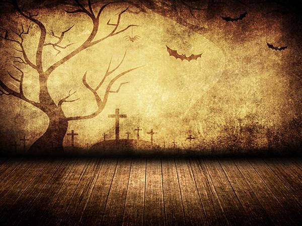 Kate Brown Floor Tree Bat Backdrop for Halloween Photography