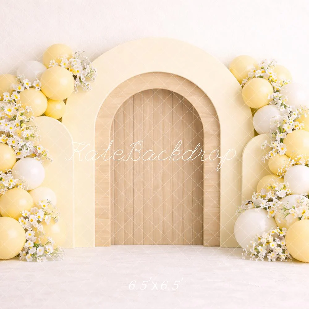 Kate Yellow White Balloons Arch Backdrop Designed by Caitlin Lynch - Image 2