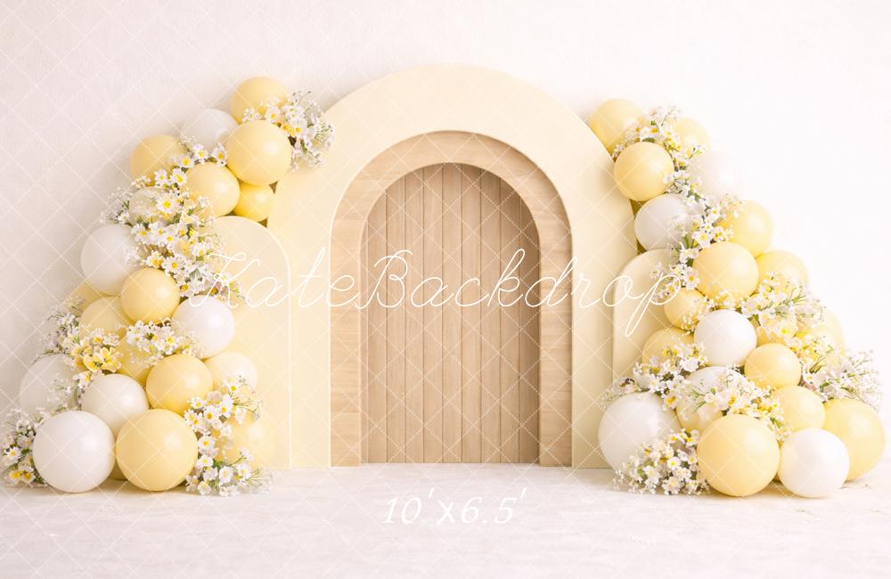 Kate Yellow White Balloons Arch Backdrop Designed by Caitlin Lynch - Image 4
