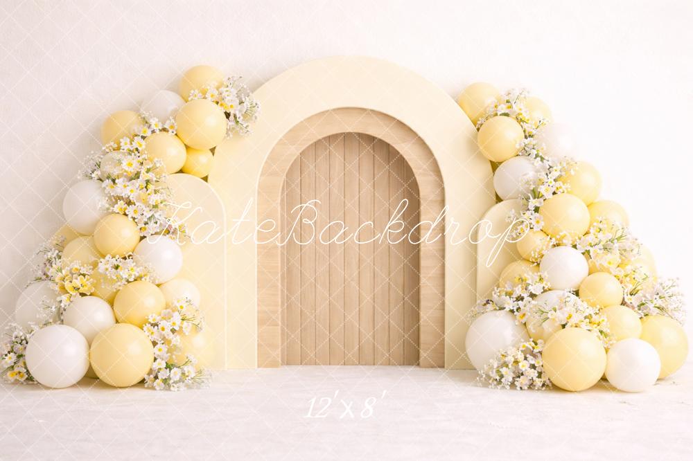 Kate Yellow White Balloons Arch Backdrop Designed by Caitlin Lynch - Image 8