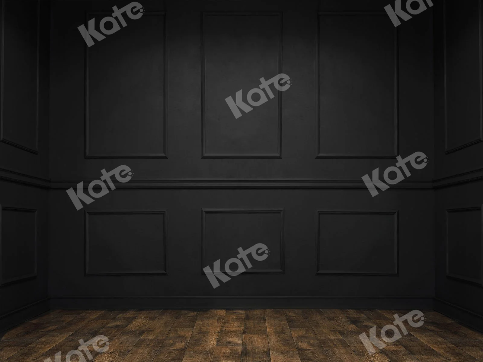 Kate Retro Black Wall Wood Floor Backdrop for Photography