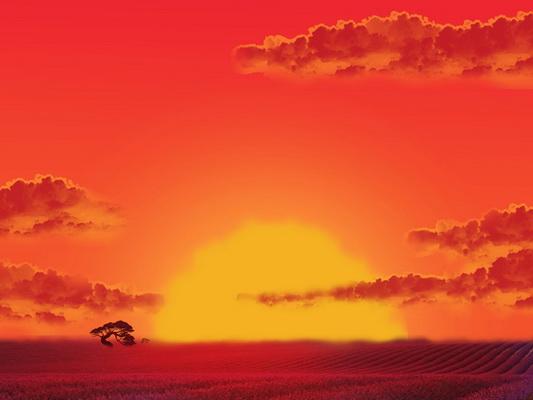 Kate Sunset Glow Field African Backdrop Designed By Jerry_Sina
