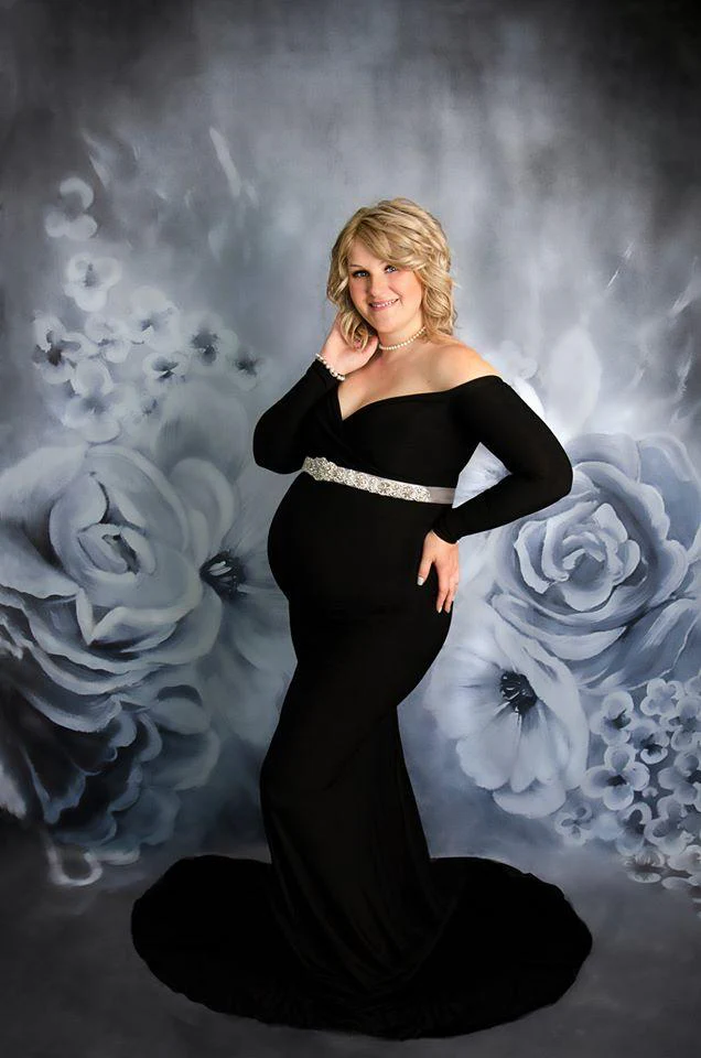 Kate Sweep Denim Blue Florals Backdrop for Photography - Image 3