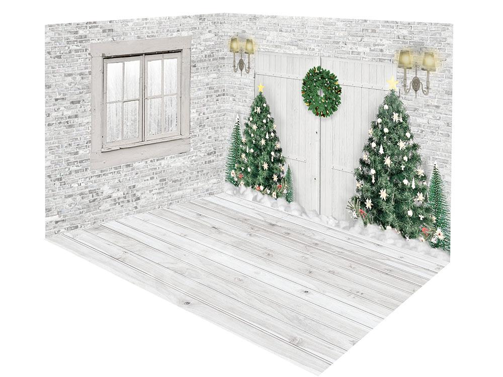 Kate Christmas White Door Tree Window Room Set